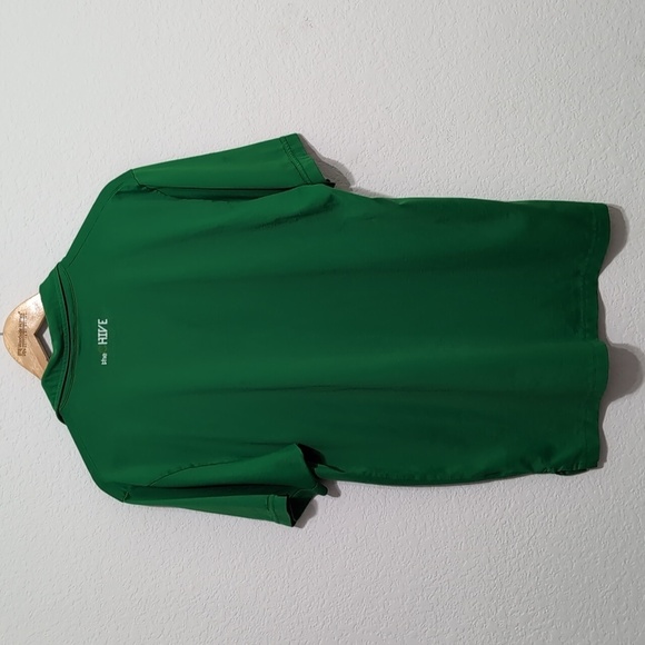 Travis Mathew Chive Golf Green Polo Stripe Chest Pocket men's size Large - Picture 5 of 7